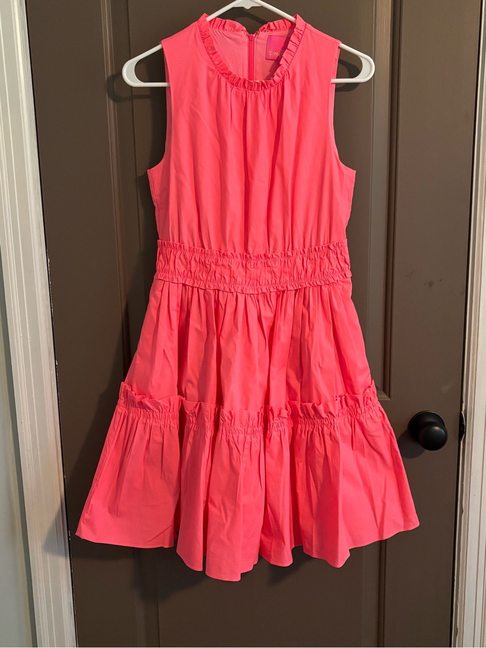 Lilly Pulitzer Girls' Sleeveless Tiered Dress in Bright Pink